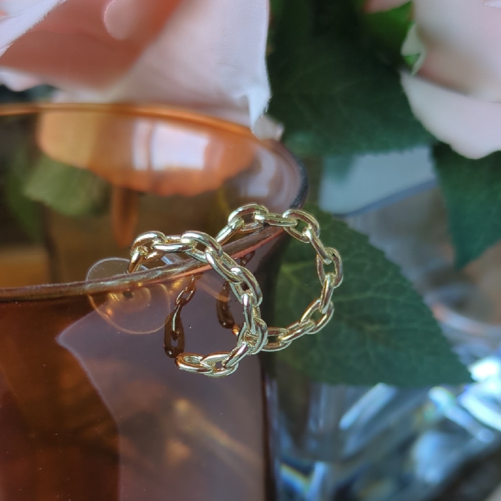 Gold Chain Hoop Earrings